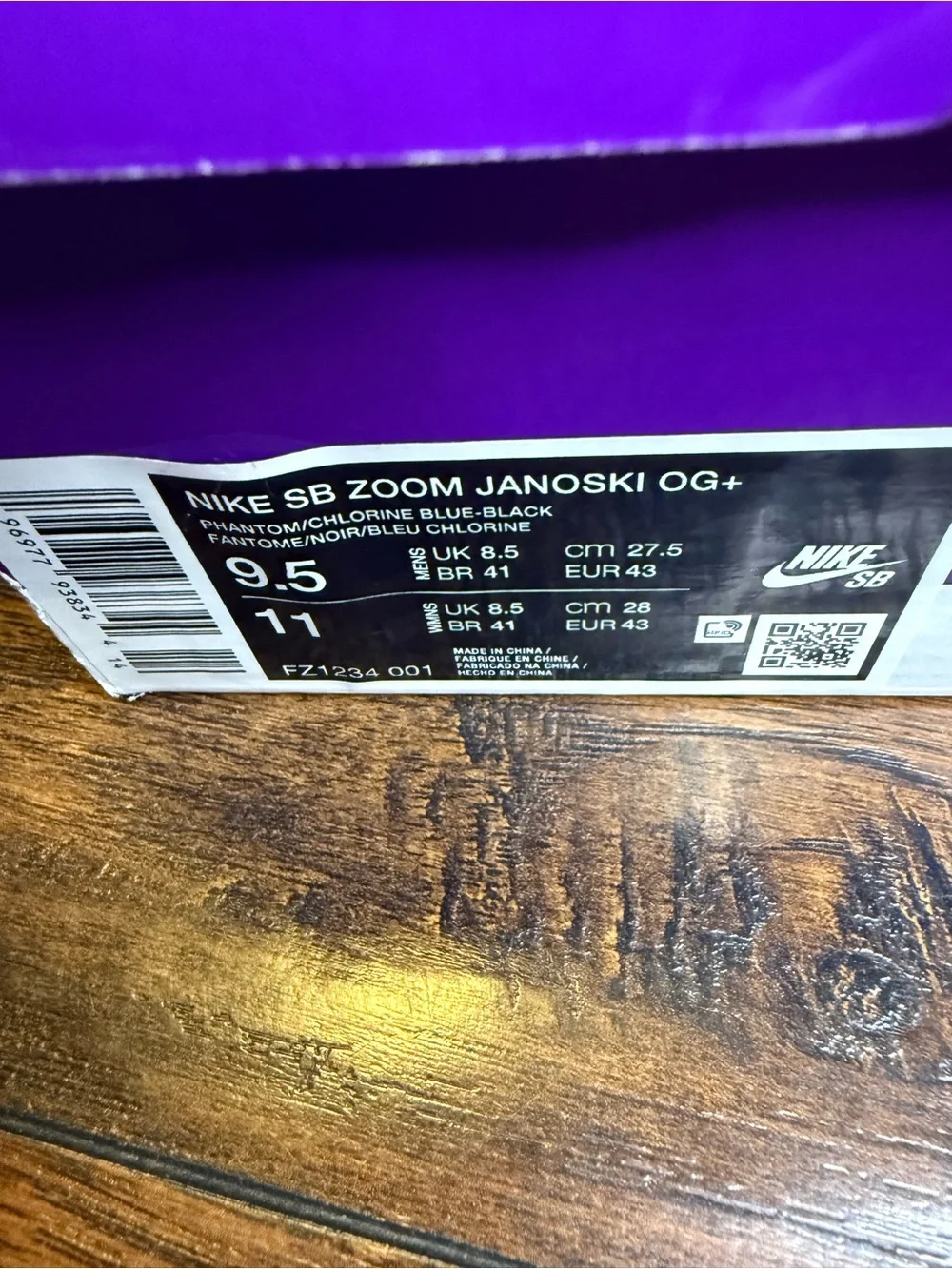 Nike SB Janoski OG+ Olympic Phantom Chlorine Blue Black Bright Men's 9.5